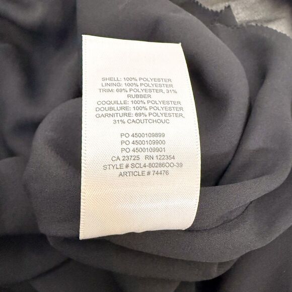 Wilfred Aritzia Long Sleeve Laken Smocked Mini Dress in Black Floral Sz XXS - Picture 9 of 11